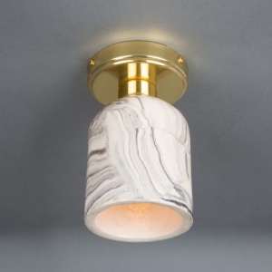 Osier Marbled Ceramic Flush Ceiling Light 11.5cm